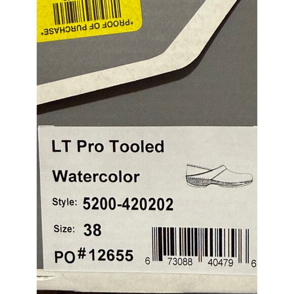 Dansko LT Pro Tooled Watercolor Clogs, Women's Size 38 / US Size 7.5 - 8 - Picture 12 of 12